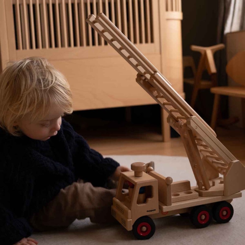FAGUS made in Germany Wooden Fire Truck Toy with Ladder - Picture 2 of 6